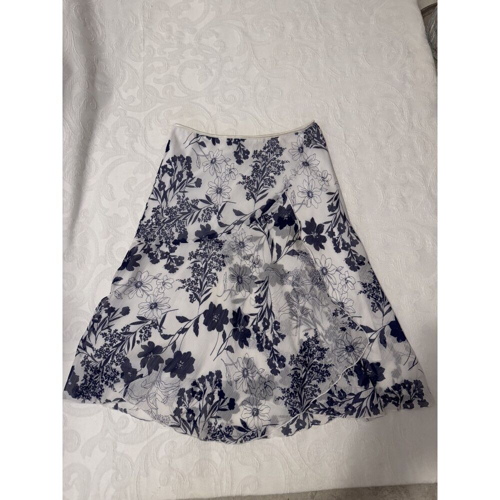 Y2K Paper Doll Chiffon Floral Midi Skirt size L